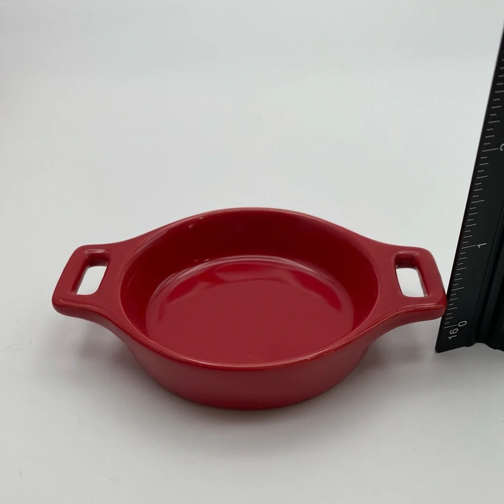 Mini Red Ceramic Casserole Dish 4